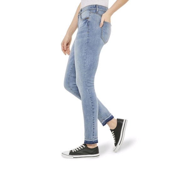 NWT Mid Rise Skinny Jeans Stretch Raw Hem 8 - Picture 5 of 7